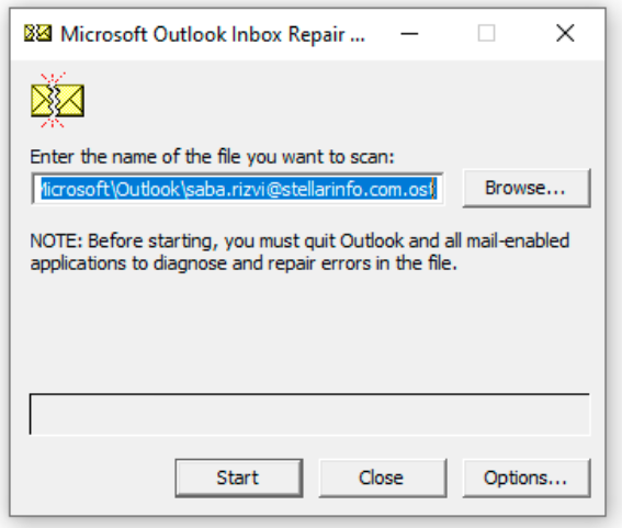 microsoft outlook repairing