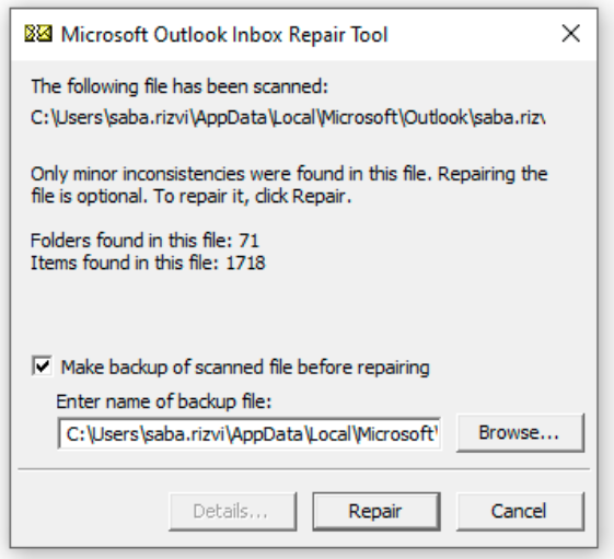 outlook repairing tool