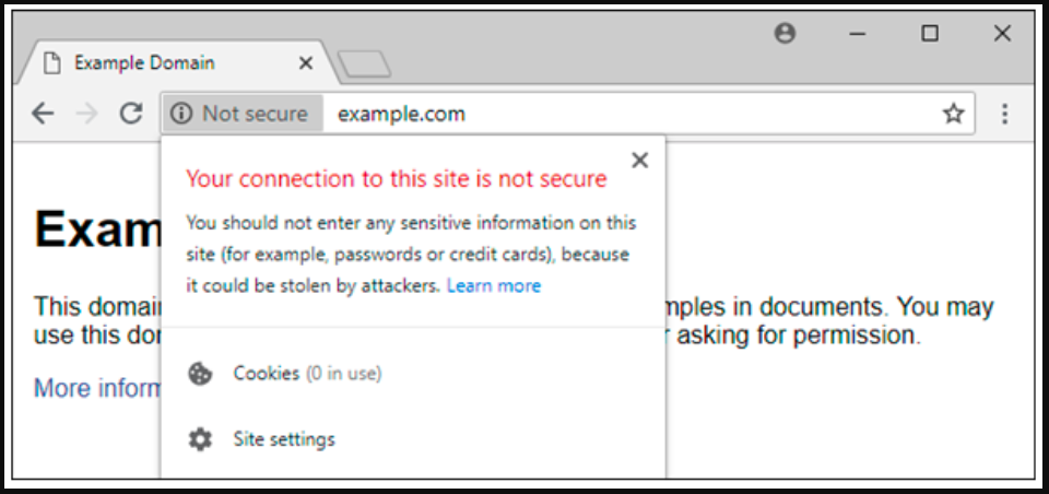 your connection to this site is not secure
